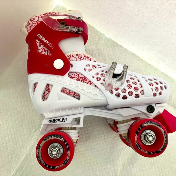 Roller Derby Trac Star Quick Fit Energy Flex Girl’s Skates, Size 3-6, Pink/White - Picture 6 of 10